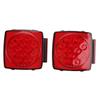 Pair LED Square Lights 12V Trailer Tail Brake Lamp High Brightness for Campers Boats Snowmobiles