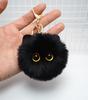 Looking Pompom Flauschiger Plüsch Schlüsselanhänger Schlüsselanhänger Weiße Katze Niedlich Flexibel Detailliertes Fell