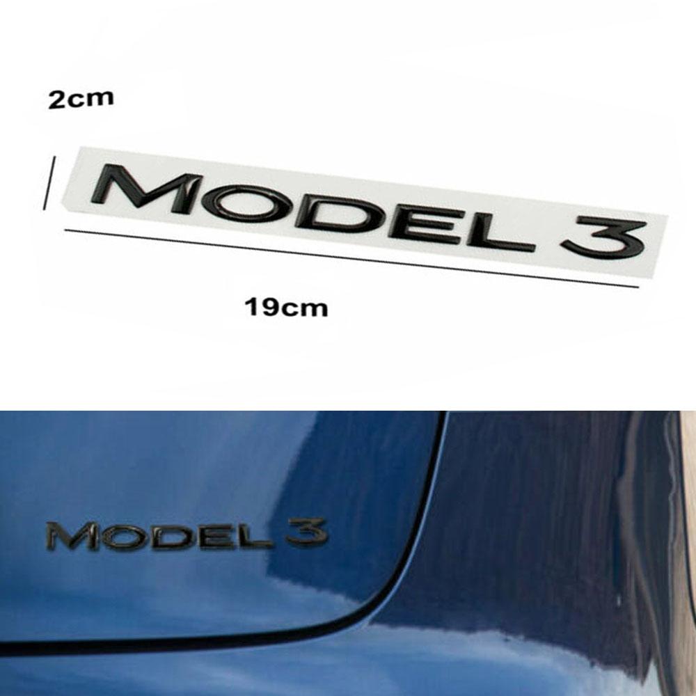 For TESLA MODEL 3 Lettering Car Logo Rear Trunk Badge Emblem Decorate Styling Sticker Auto Accessories