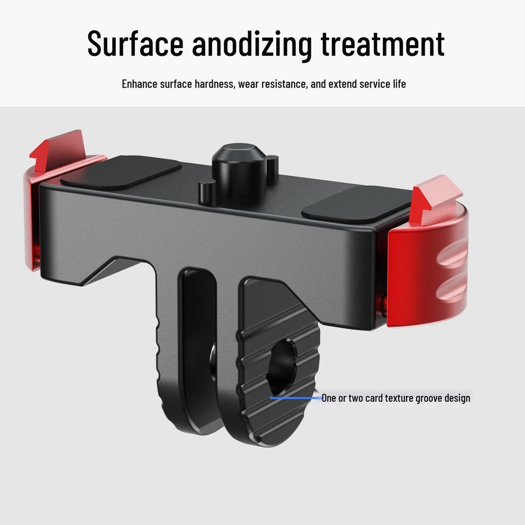 Supporto magnetico a sgancio rapido per fotocamera GoPro Max2/13 con doppio adattatore da 1/4"