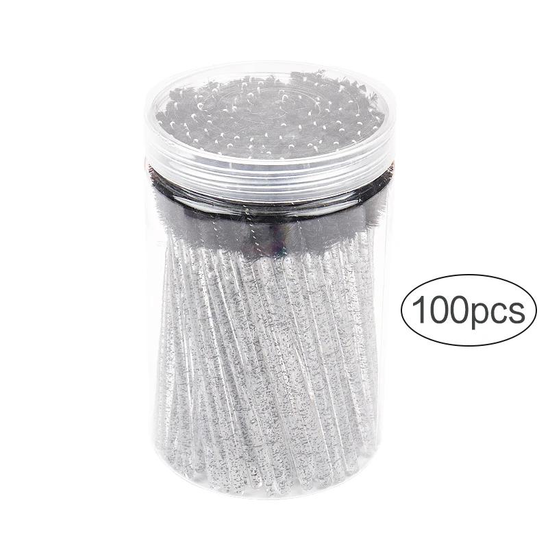 100pcs Disposable Eyelash Extension Makeup Brush Eyebrow Comb MicroBrush With Box Crystal Handle Mascara Wands Lash Lifting Tool