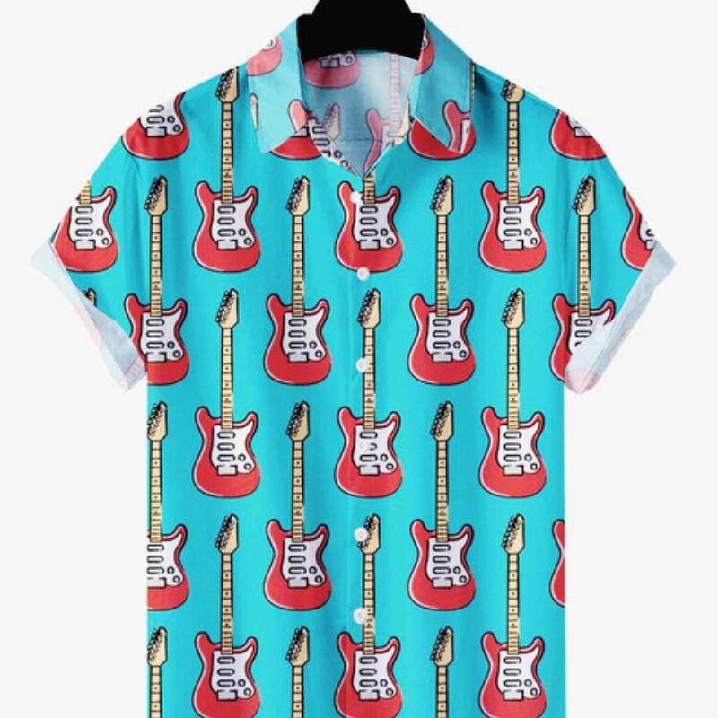 Letnia Hawajska Męska Codzienna Plażowa Koszula w Kwiaty Top Wakacyjny Oddychająca Odzież Modowa 3D z Krótkim Rękawem Koreański Slim Fit