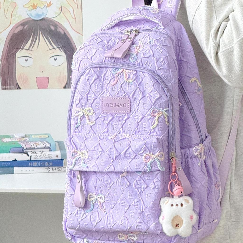 High-value schoolbag female niche design college student high school student backpack Japanese versatile large-capacity girl schoolbag