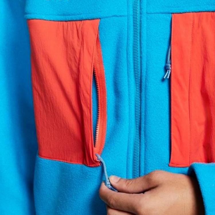 Nike Color Block Logo Stand Collar Zip Long Sleeve Jacket Men jackets Blue BQ7198-411