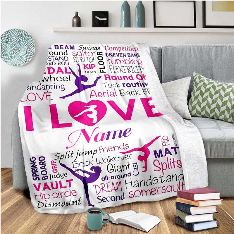 Love Dancing Customize Your Name Blanket Used For Chair Office Sofa Bed Camping Soft And Warm Giving Friends And Relatives Birthday Graduation Gift