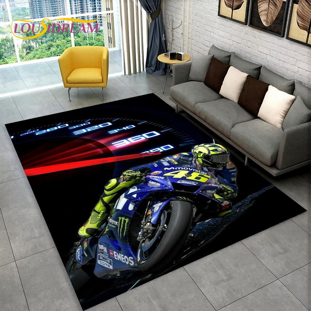 3D-Teppich für Motorradrennen, groß, Teppich für Zuhause, Wohnzimmer, Schlafzimmer, Sofa, Fußmatte, Dekoration, rutschfeste Bodenmatte für Kinderspiele