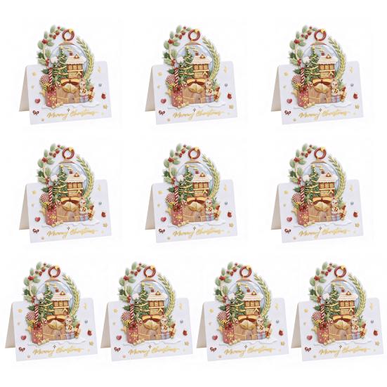 Yousheng 10 Pcs Christmas Greeting Card Gold Stamping Blank Xmas Postcards 3.9 X 5.3 Inch Merry Christmas Cards for Friends Family