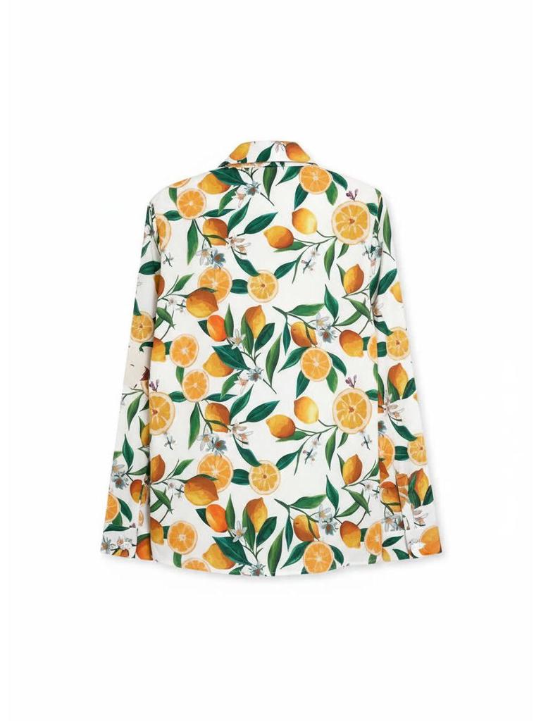 2026 Orange Element Niche Design Loose Long-Sleeve Shirt for Spring/Summer