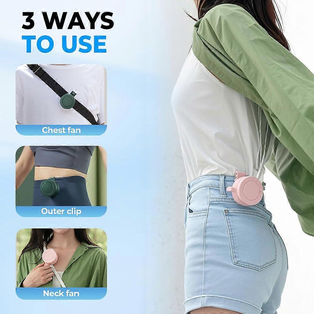 Silent Clip-On Mini Fan Portable Waist Hanging Fan USB Rechargeable 3 Speeds for Home Outdoor Sports