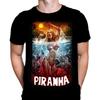 Wild Star Hearts Piranha Mens T-Shirt Gothic Horror Print, Black Cotton T-Shirt, Movie Poster Tee