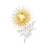 High-end heavy industry exaggerated personality yellow diamond dandelion bouquet brooch light luxury high-end flower pin anti-light woman