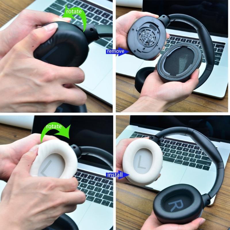 Replacement Ear Pad Ear Cushions for HT2 Headphones Soft Protein Leather and Noise Isolation Foam Earpads Earmuff