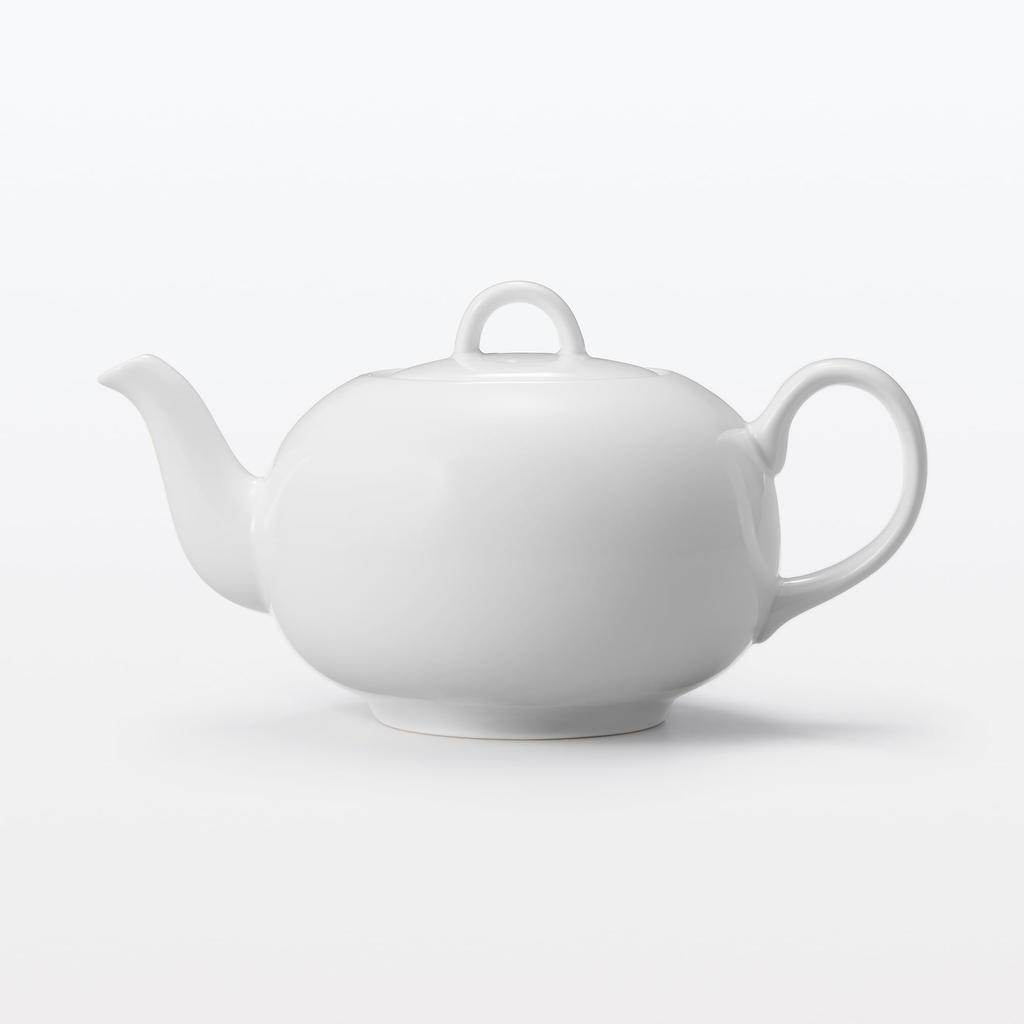 MUJI Everyday Teapot, White, 700mL, with Strainer, 83444211