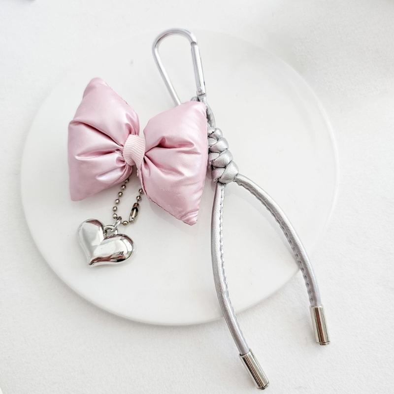Stylish Heart Bowknot Keychain Pendant Suitable for Women's Handbags Phone Case Purses Adding Style to Your Accessories