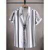 Men Women Shirts Colorful Striped Pattern Print Design Short Sleeve Shirts Fashion Button Short Sleeve Tops