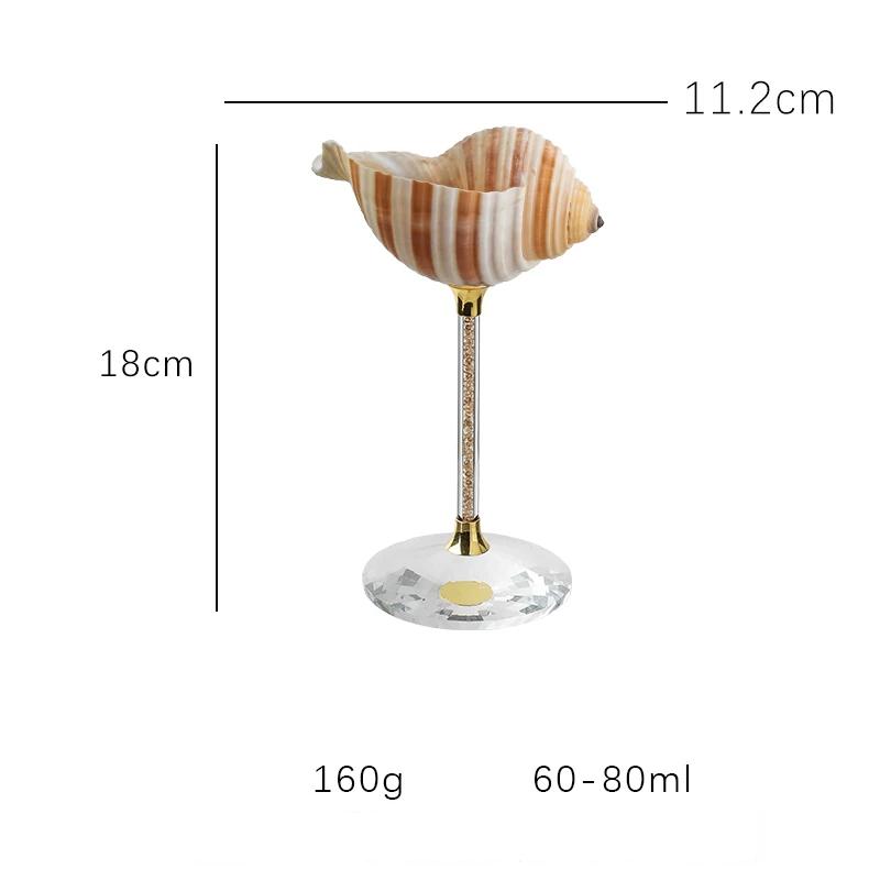 Natural Conch Shell High Footed Cup Ornaments Handmade Creative Champagne Red Wine Glass Storage Tray Decoration Birthday Gifts