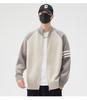 2025 Men's Stand Collar Color Block Cardigan: Trendy Wool Jacket for Spring, Autumn, Winter