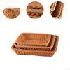 3x Bread Basket Storage Organizer Snack Cookies Display Handwoven Fruit Serving for