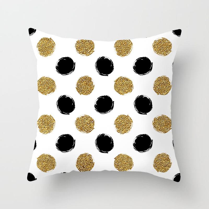 New Simple Geometric Stripes Wavy Golden Peach Leather Velvet Pillowcase Car Sofa Cushion Pillowcase