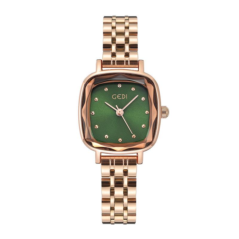 Steel Belt Watch Women'S Fashion Square Watch Casual Waterproof Quartz Watch