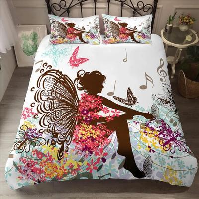 Schönes Feen-Schmetterling-Bettwäscheset Fantasy Schmetterling Bettwäscheset Luxuriöse Deckenbezug für Mädchen Frauen Geschenke King Tagesdecke