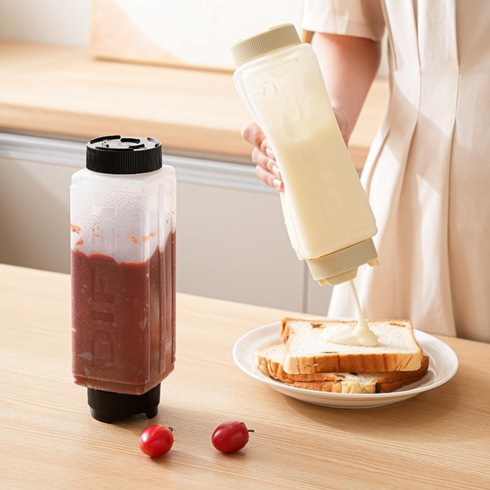720ml Squeeze Bottles Double Head Tomato Catchup Dispenser New Squeeze Sauce Bottle  Picnic Cooker