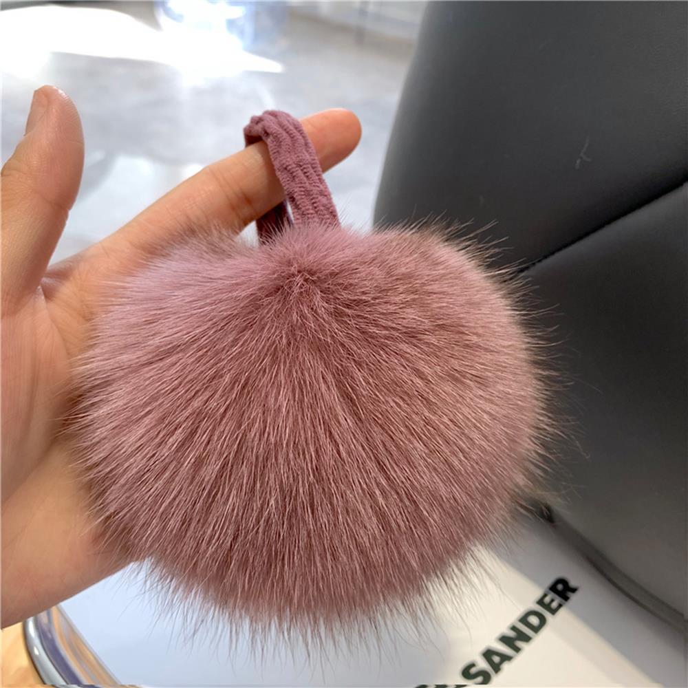 Real Fox Fur Ball Hair Bands Women Fluffy Hair Tie Rubber Band Girls Hair Accessories Winter Scrunchies