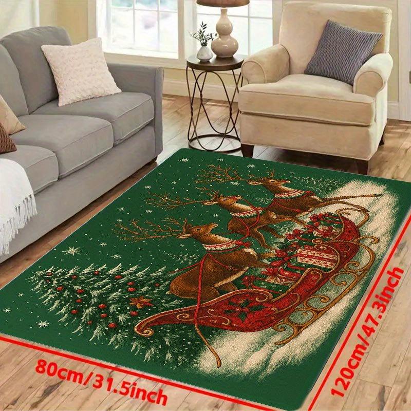 1Pcs Anti Fatigue Kitchen Rugs Christmas Reindeer Print Waterproof Non-Slip Thick Cushioned Kitchen Mat Heavy Duty Comfort Standing Mat for Kitchen