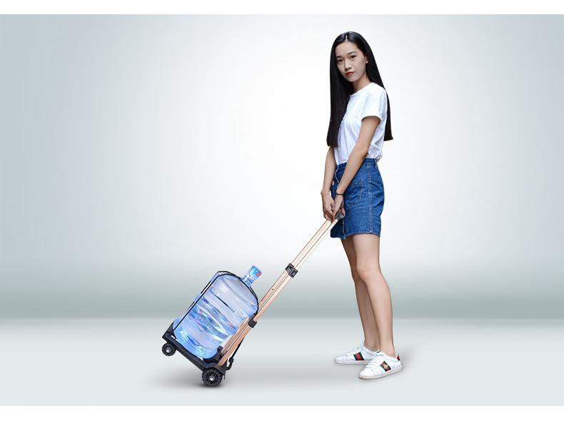 Foldable Aluminum Trolley with Universal Wheels – Portable Shopping Handcart for Outdoor Use