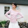 Semir Women's Slim Fit Off-Shoulder Letter Crop Long Sleeve T-Shirt