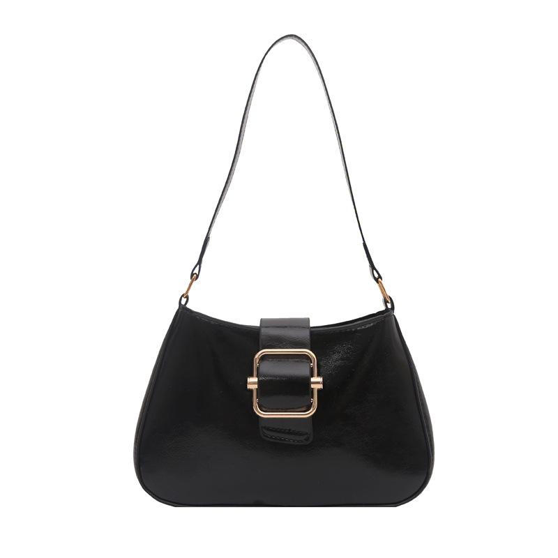 Niche underarm bag women s 2 retro new fashion shoulder bag texture large capacity texture messenger bag чёрный