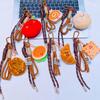 Plush Pendant Keychain Cute Food Charms for Bags Backpacks Soft Smiling Bread Donut Burger Plush Bag Hanger Lanyard Decoration Accessories