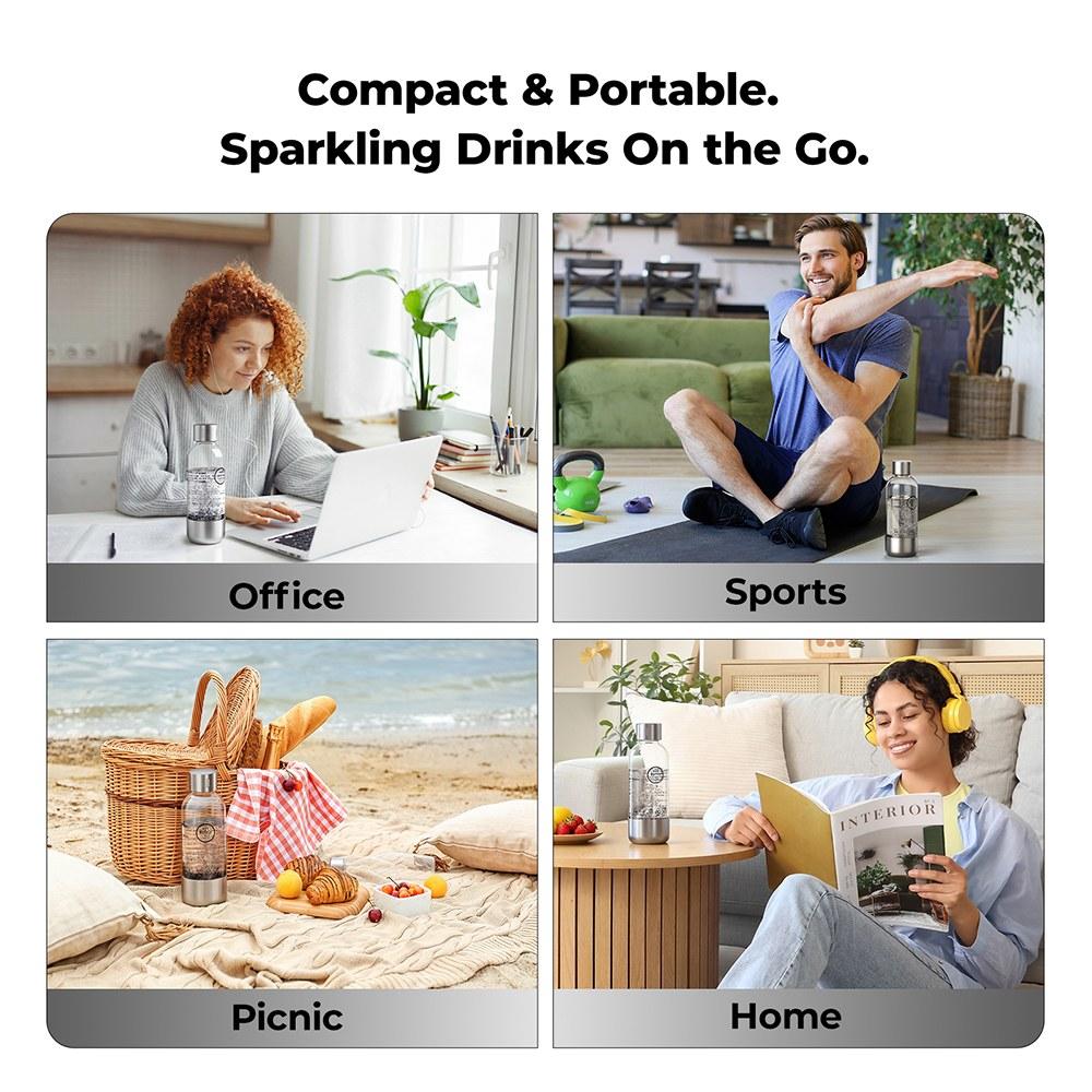 Hydrofast C300 RO Countertop Water Purifier, 6-Stage UV Filtration, Iced & Sparkling Water Dispenser – Free BUB01 Pet Bubble Bottle