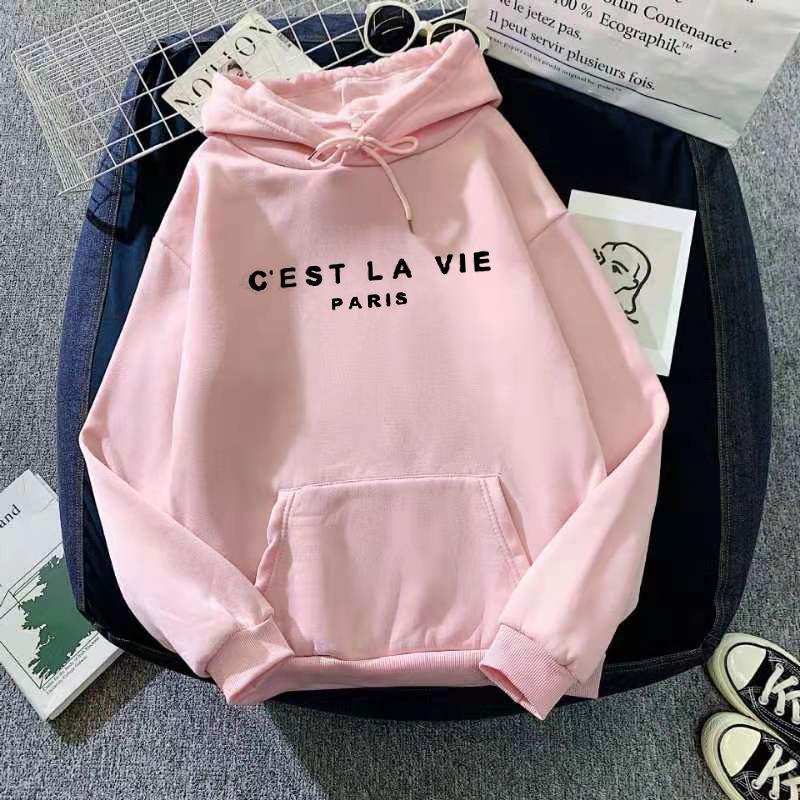 Letter Print Nový svetr s kapucí Dámský jarní líný styl s dlouhým rukávem, volný top s kapucí