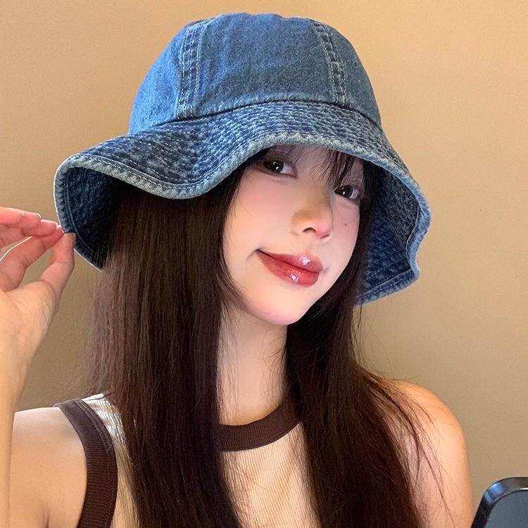 Stylish Denim Bucket Hat For Women With Embroidery Perfect For Spring And Summer Wear