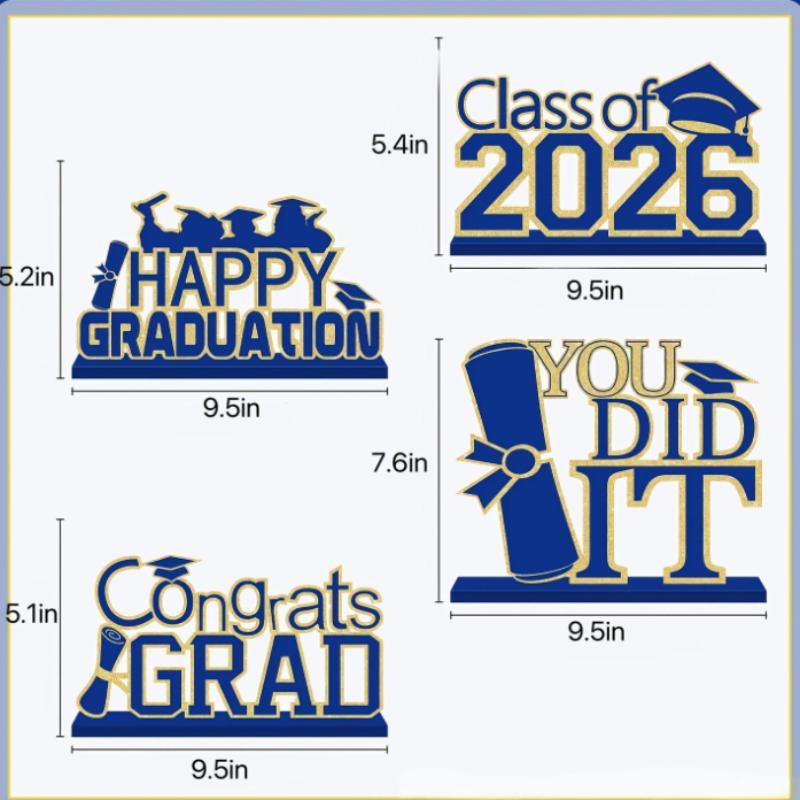 New Grad 2026 Tabletop Decor Black & Gold Graduation Sign With Cap 2026 Graduation Perfect Gift For Graduates