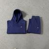 Cross-Border SPM Unisex Casual Embroidered Warm Hoodie & Sweatpants Set with Plus Velvet for Fall/Winter.