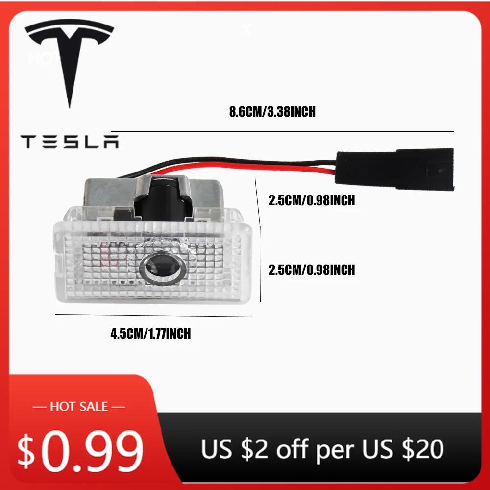 Car Sticker Tesla For Tesla Model Y 3 S X Car Door LED Logo Projector Puddle Lights HD Welcome Light 3D Laser Ghost Shadow Light