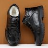 Lässige Baumwollstiefel 2025 Winter neue Werkzeugschuhe für Herren Trend Wolle Herren Baumwollschuhe lässige Schnürung warme Lederschuhe