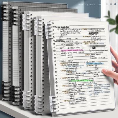 Ergonomisches Transparentes B5-Ringbuch für Schüler - Abnehmbares A5-Kariert, Hohe Qualität