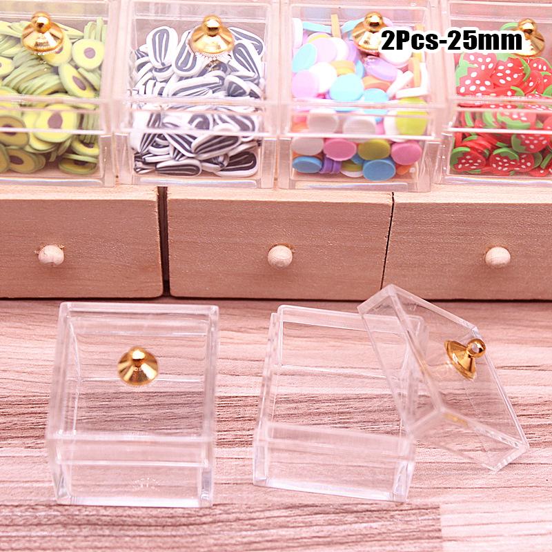 2Pcs Dollhouse Miniature Candy Box Dessert Cake Storage Box Model Home Decor Toy
