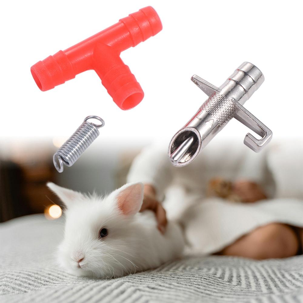 

Bowl Fountains Feed Tool Poultry Automatic Rabbit Drinker Drinking Feeding Supplies Water Feeder серебряный/красный