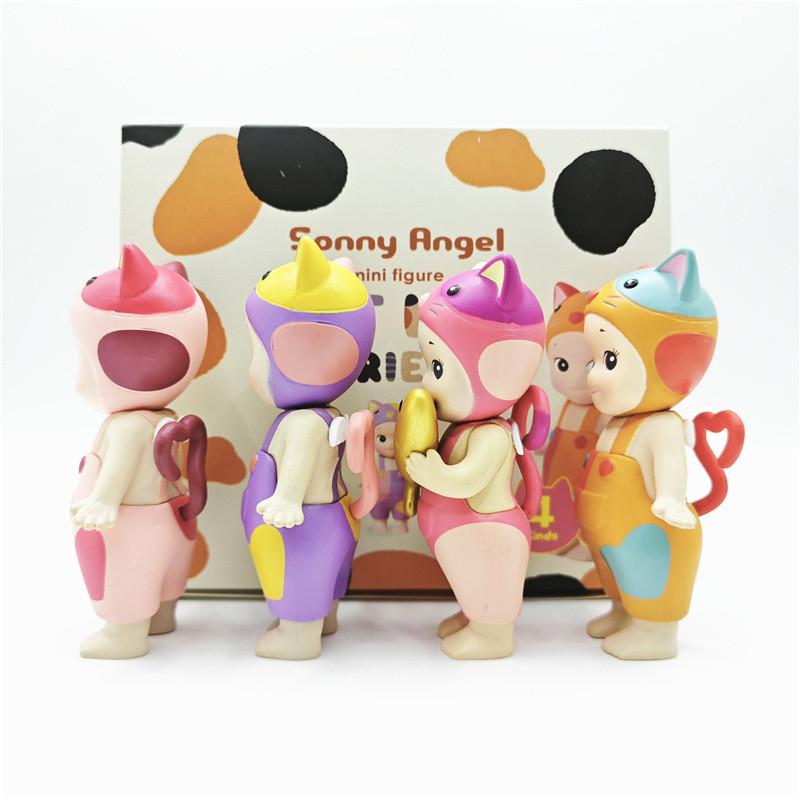 Angel Playful Cat Figurine Set With Goldfish Pvc Blind Box Toys For Creative Decoration Ideas