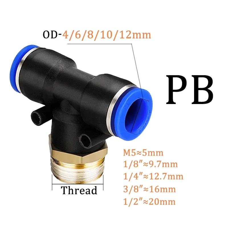 5 Stück 4mm 6mm 8mm Pneumatik-Luftfitting PL/PB/PC/PCF/SL Gewinde 1/8" 1/4 3/8 1/2 Gerade Schlauchfittings Rohr Schnellverbinder