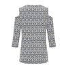 Women's Casual Shirt Blouse Print V-neck Sexy Cold Shoulder 3/4 Sleeve Top