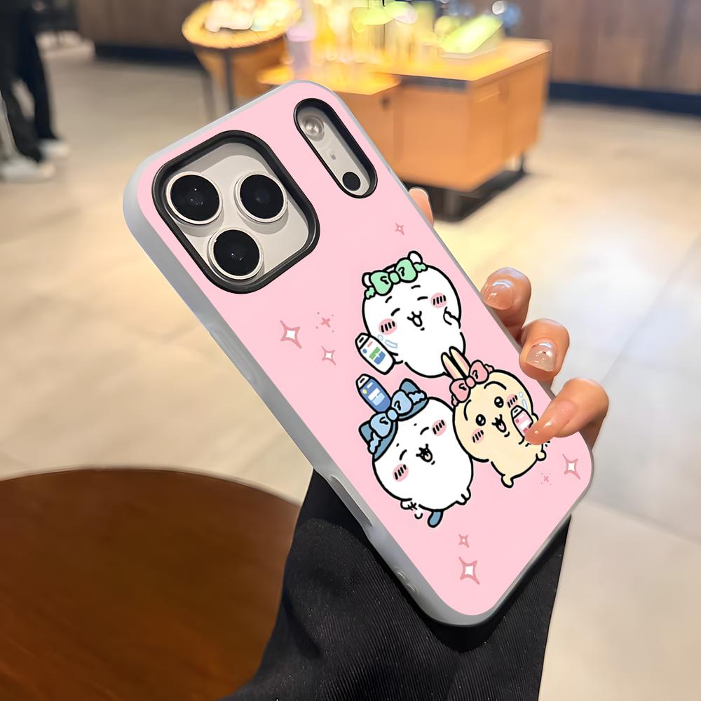 

Kawaii C-chiikawa-S Phone Case For IPhone 17 Air 16 E 15 14 Plus 13 12 11 Pro Max Jelly 2 In 1 Protective Case iPhone 11 Pro Max
