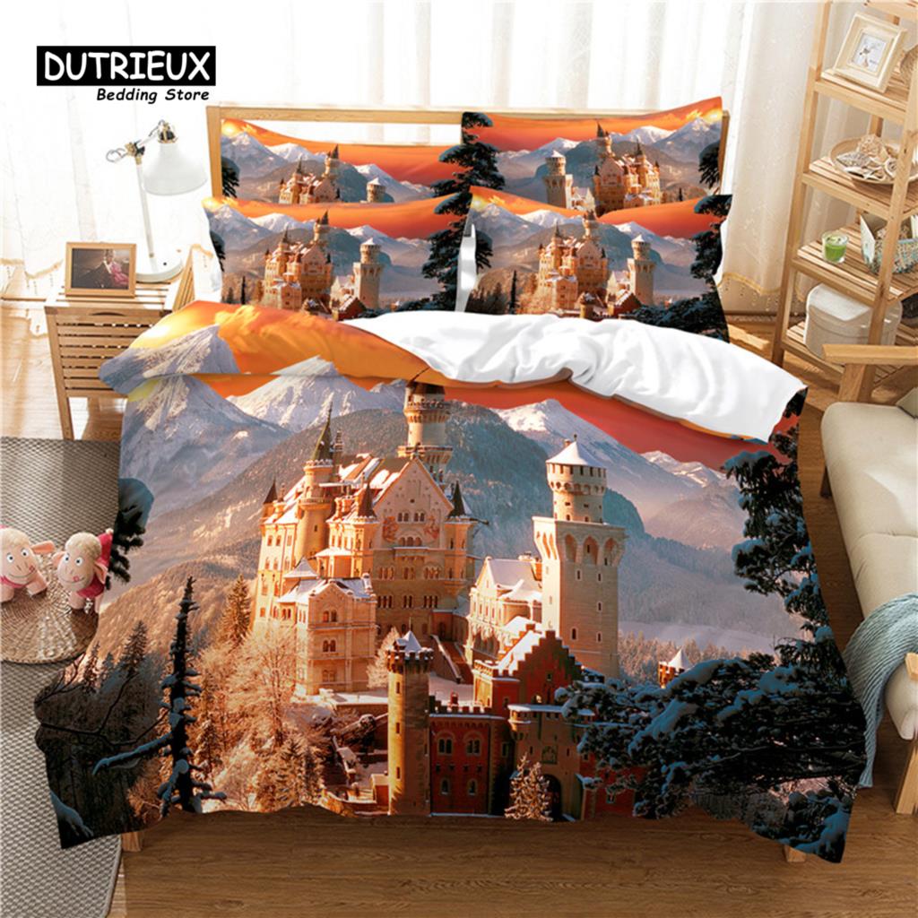 Eiffel Tower Bedding Set, 3Pcs Duvet Cover Set, Soft Comfortable Breathable Duvet Cover, For Bedroom Guest Room Decor