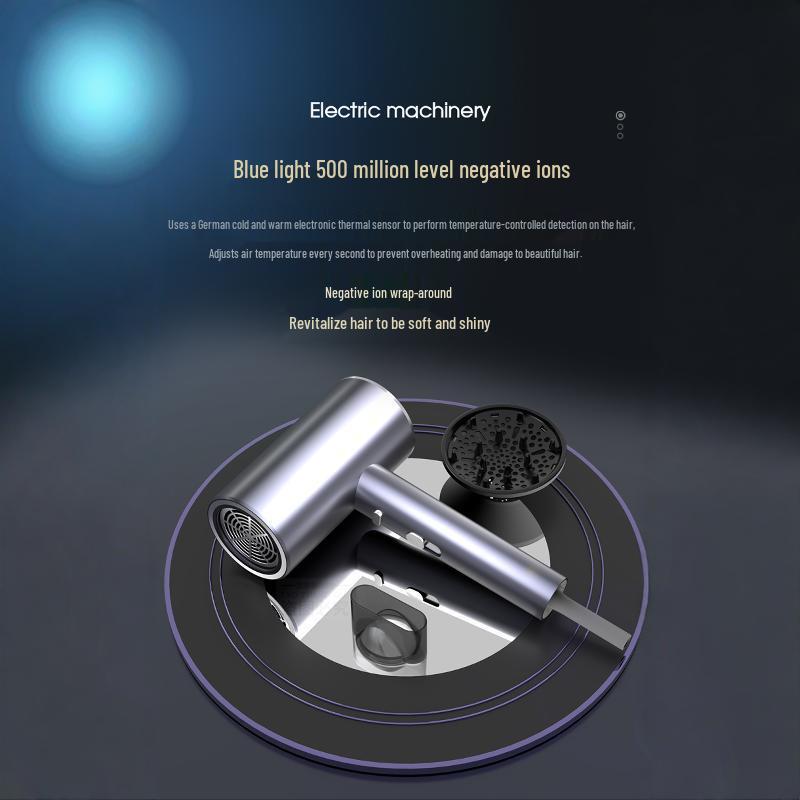High-Speed Ionic Hair Dryer: Silent, Strong Wind, Quick-Dry, Constant Temperature, High Power for Household and Dormitory Use.