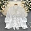 Autumn Long Sleeve Blouse Sweet Ruffles Tops Luxury Style Long Sleeve Shirt Elegant Women Casual Shirts Loose Clothes 29922
