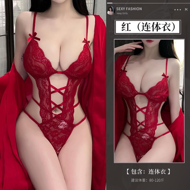 Sexy lingerie sexy onesie lace uniform seduction hollowed out passion nightgown set